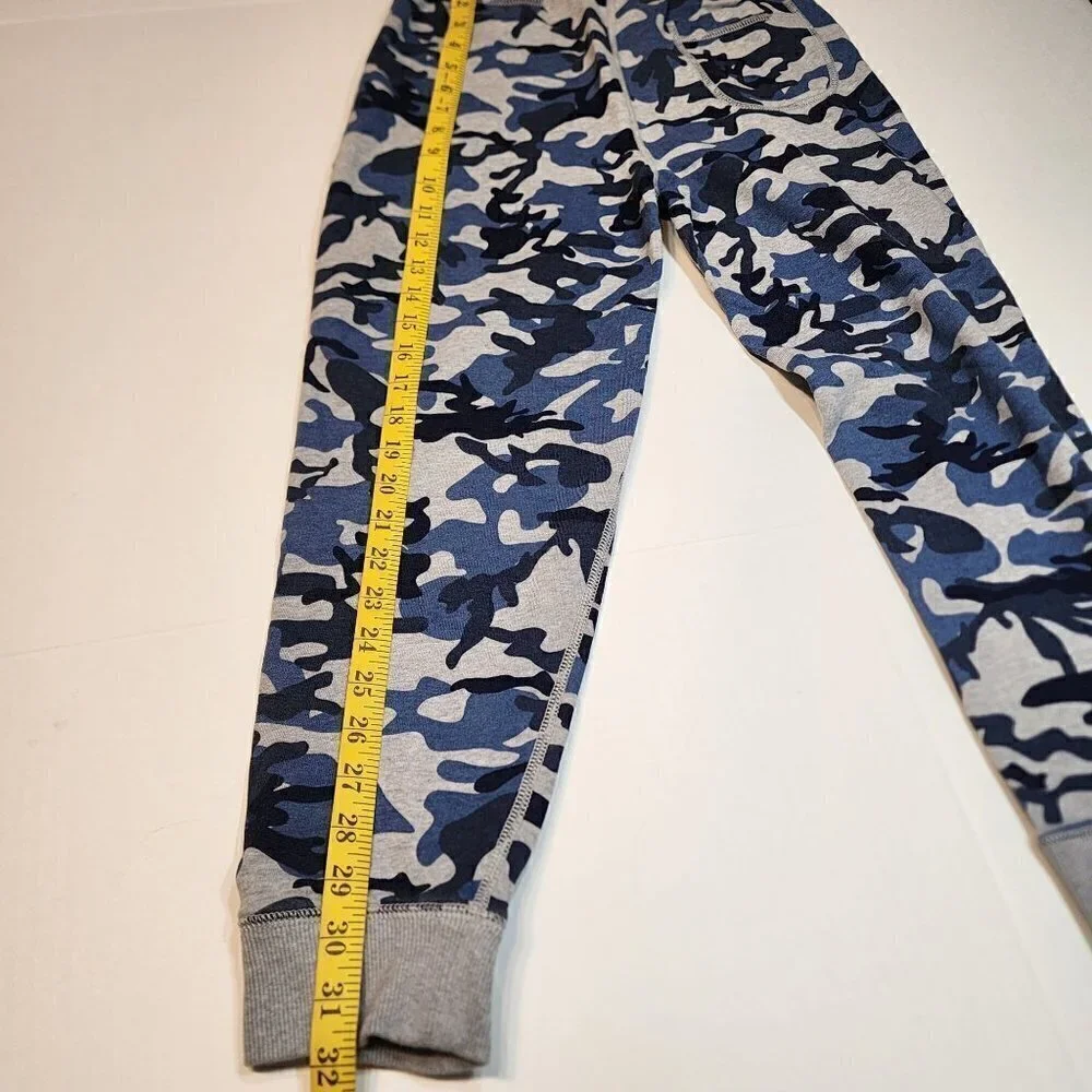 Hanna Andersson camo joggers boy size 150 / 11 -12 Blue Gray sweatpants